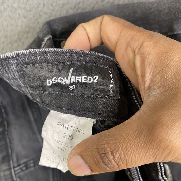 Dsquared2 Jeans Mens 30 Black Distressed Paint Splatter Slim Fit Made in Italy - Picture 6 of 15